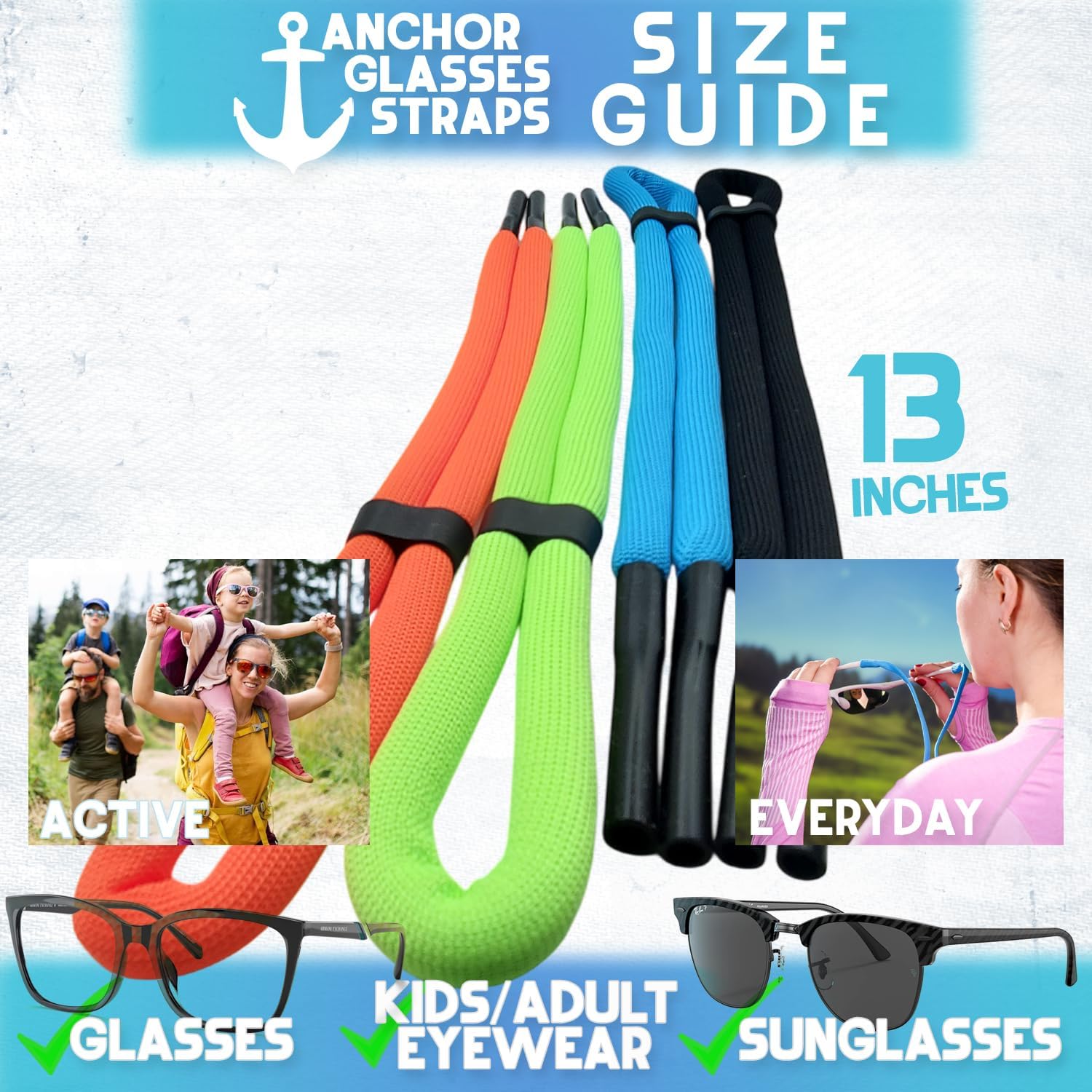 Floating Sunglasses Straps 4-Pack