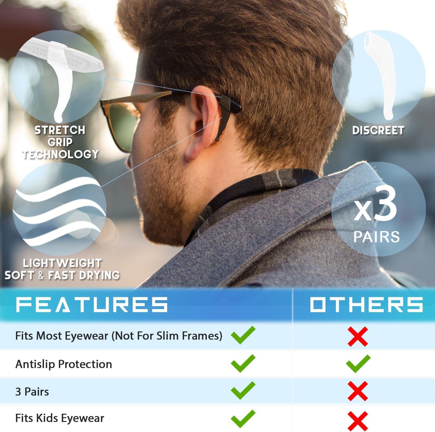 Anchor Glasses Grips Anti-Slip Ear Hooks