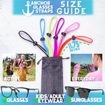 Anchor Sunglasses Straps 6-Pack Adjustable Sports Glasses Strap for Kids and Adults