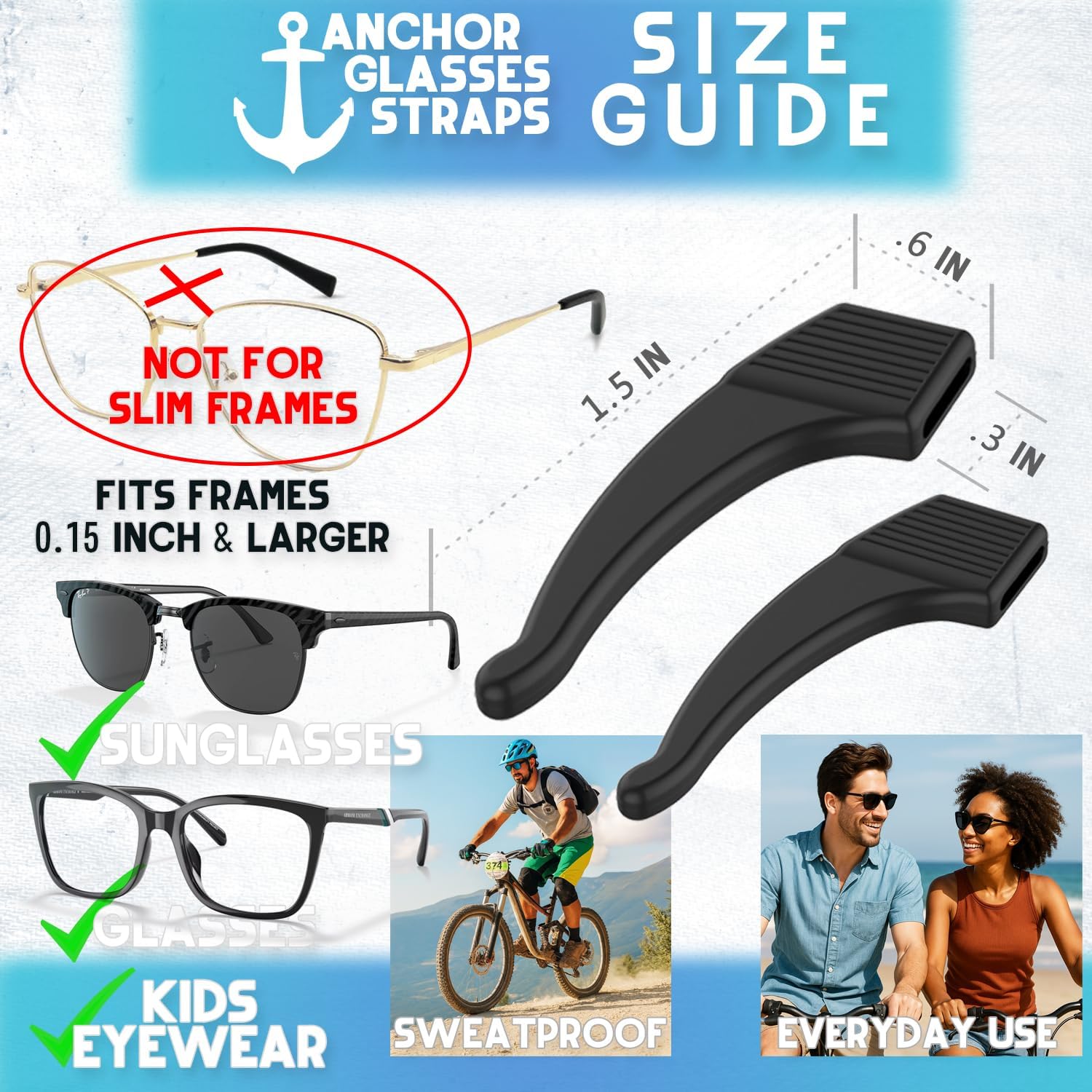Anchor Glasses Grips Anti-Slip Ear Hooks