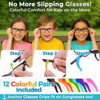 Anchor Glasses Grips Kids Anti-Slip Glasses Ear Hooks 12 Pack