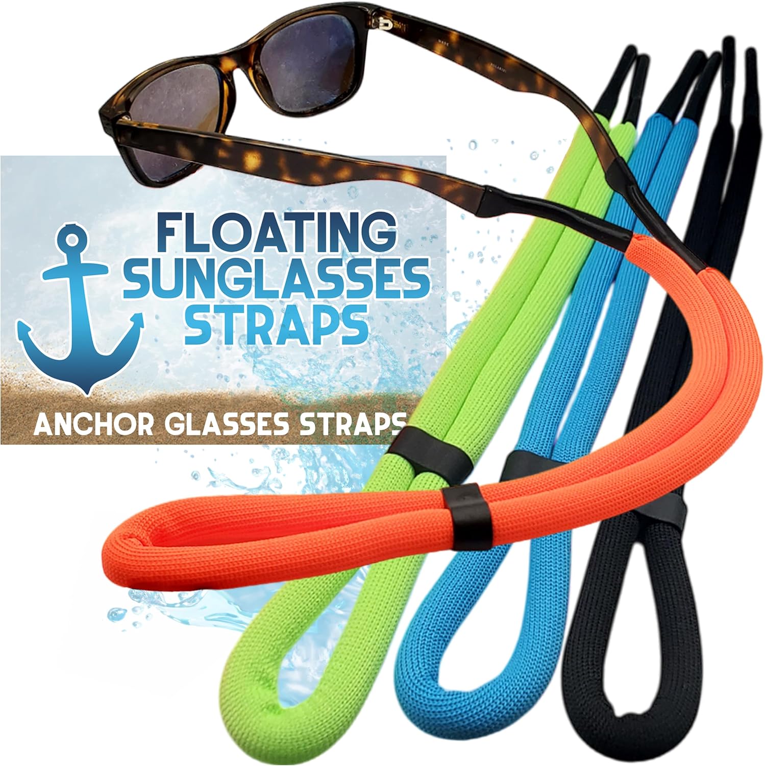 Floating Sunglasses Straps 4-Pack