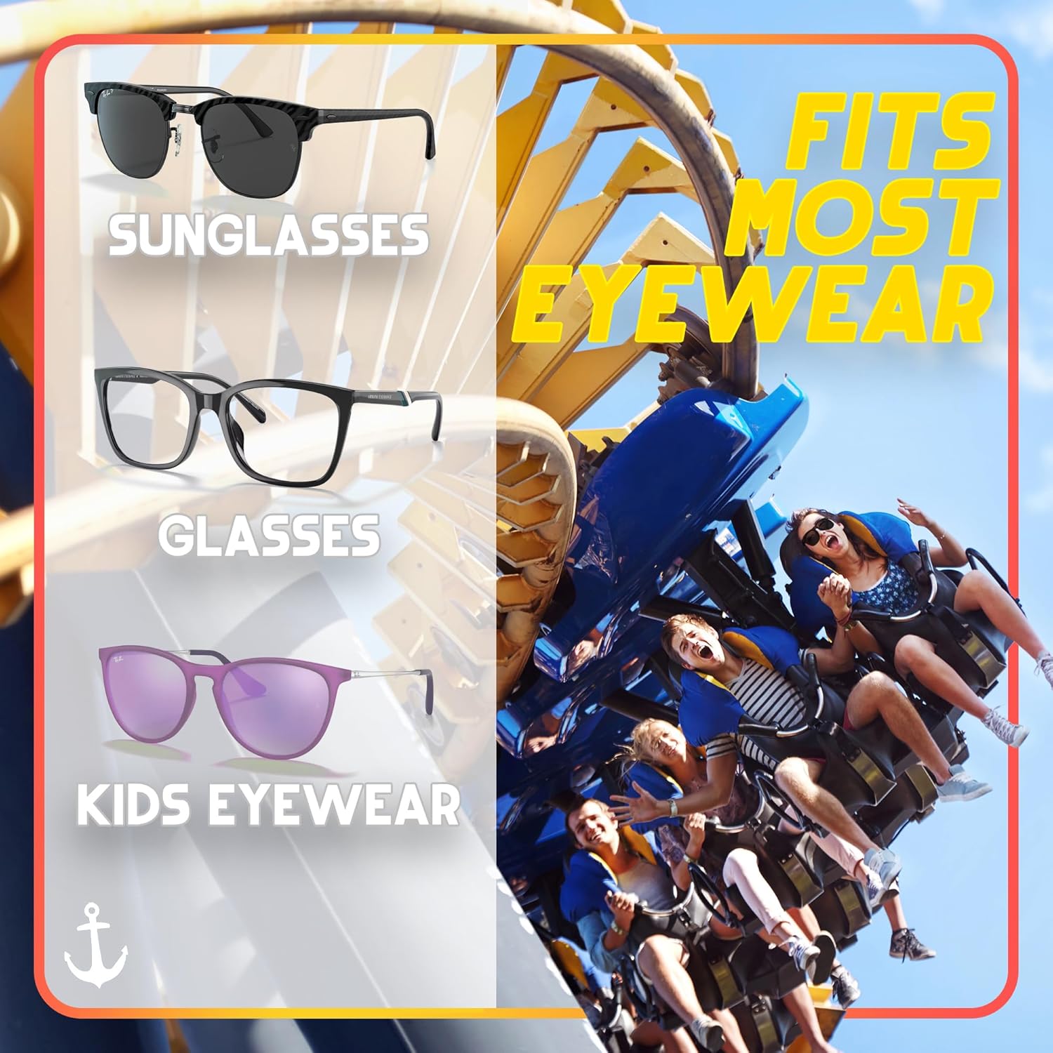 Anchor Sunglasses Straps 4-Pack Adjustable Sport Eyewear Straps