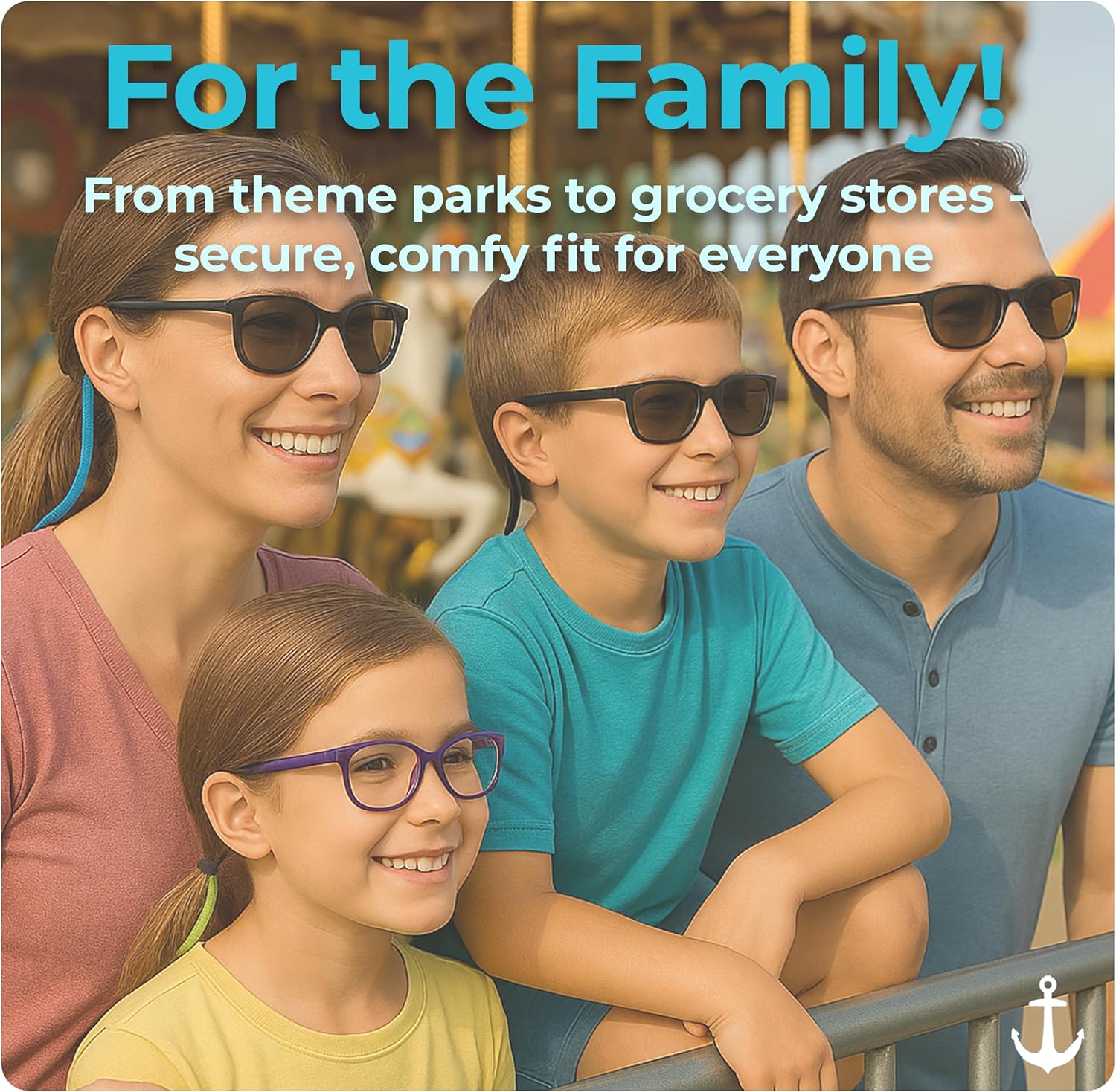 Anchor Sunglasses Straps 6-Pack Adjustable Sports Glasses Strap for Kids and Adults