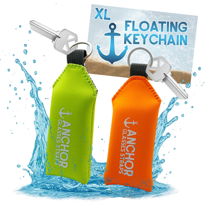 Anchor Glasses Straps - Floating Keychain Waterproof – Extra Large Size – Floats 12 Keys – Bright Visibility Buoyant Foam