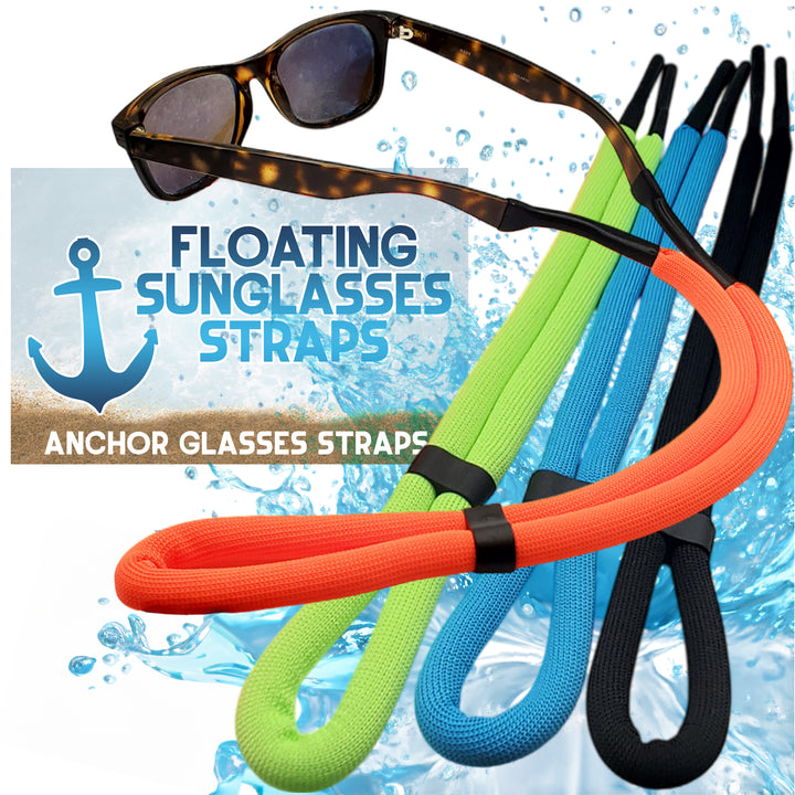 Floating Sunglasses Straps for Water - 4 Pack Buoyant Glasses Retainer for Men Women - Adjustable Floatable Eyewear Lanyard for Boating Kayaking Fishing
