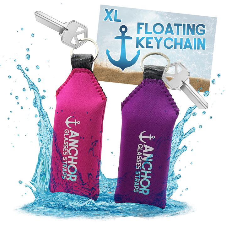 Anchor Glasses Straps - Floating Keychain Waterproof – Extra Large Size – Floats 12 Keys – Bright Visibility Buoyant Foam